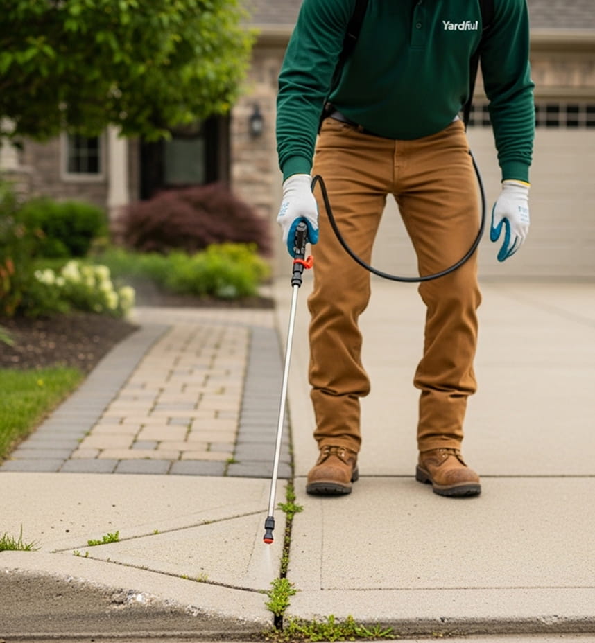 Aerated lawn with soil plugs