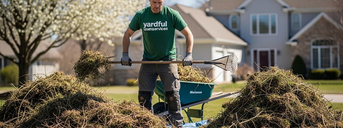 Yard cleanup in progress