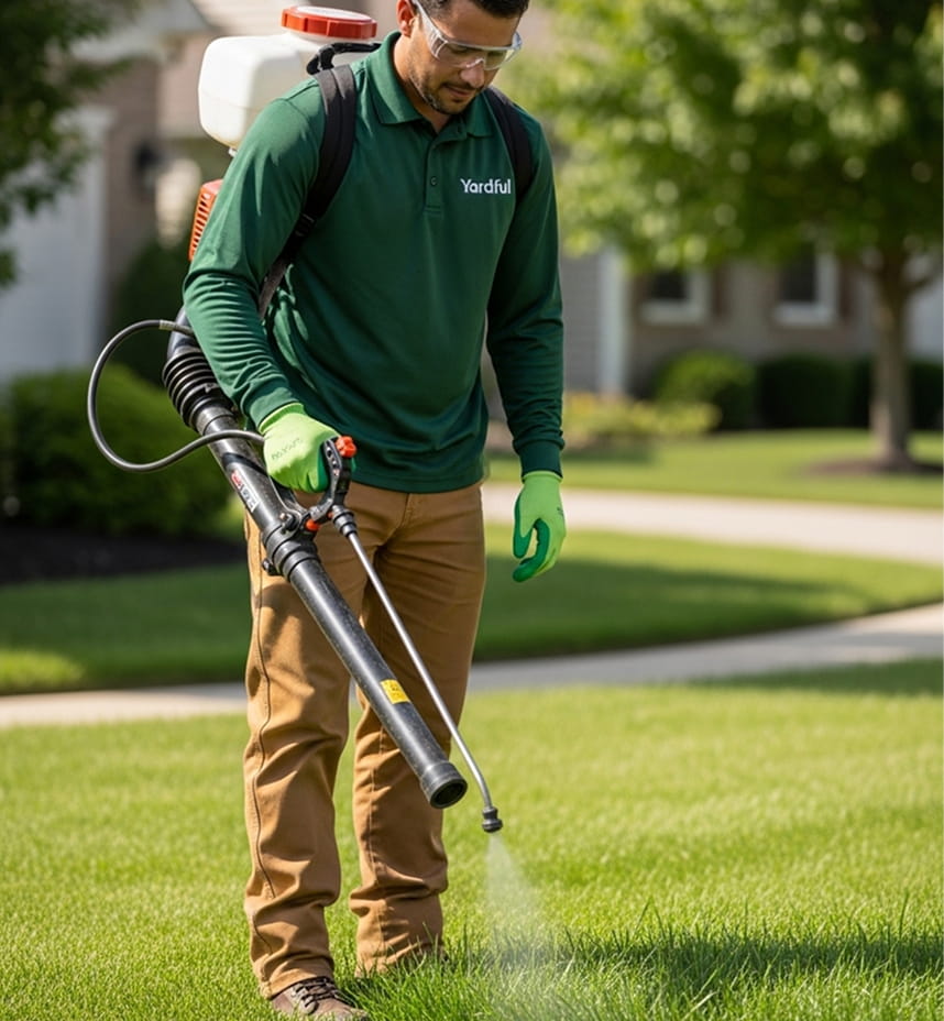 Aerated lawn with soil plugs