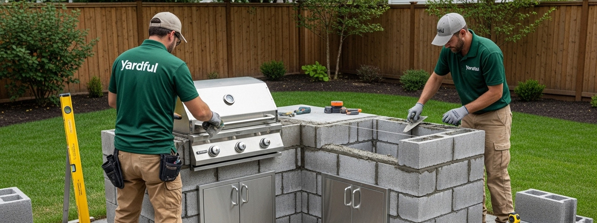 outdoor kitchen with grill