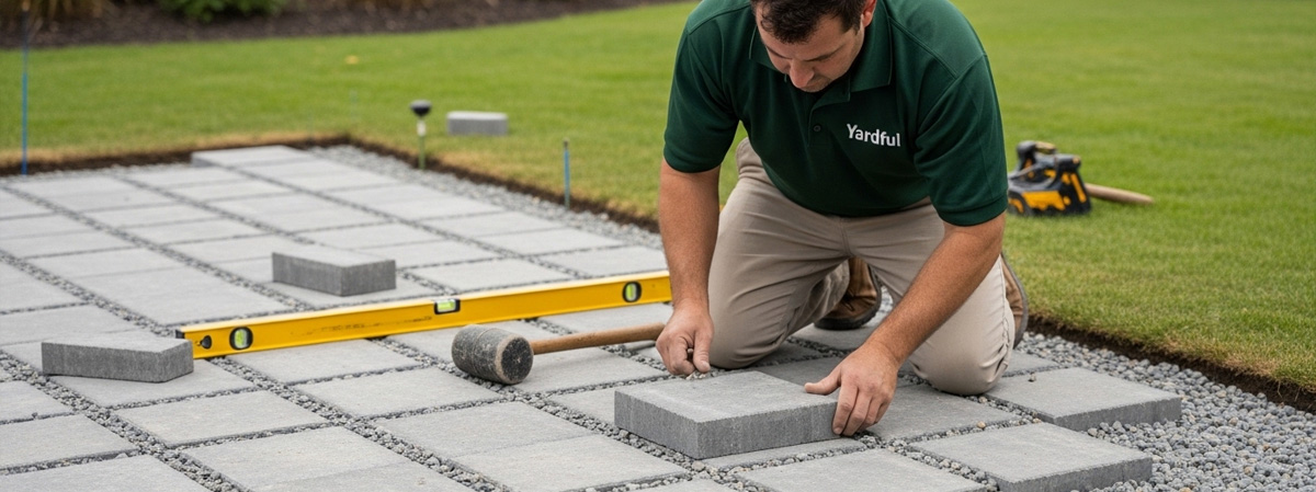paver patio with seating