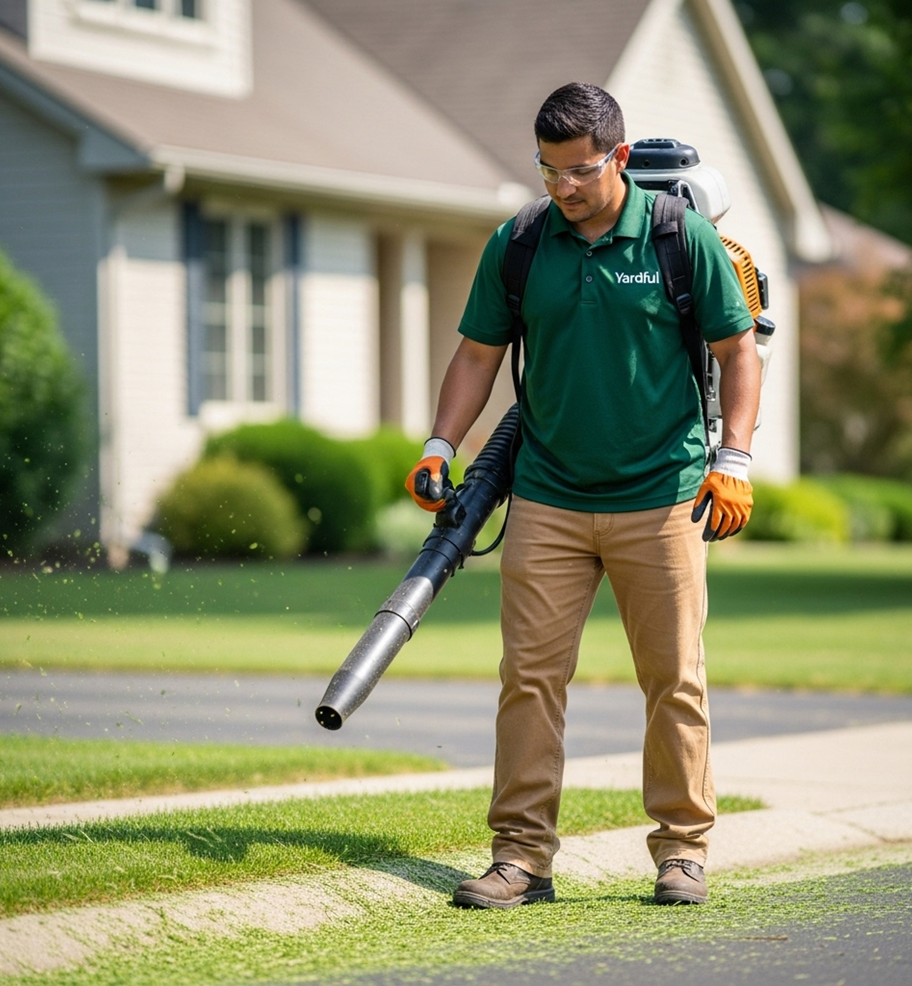 Flower bed with grass