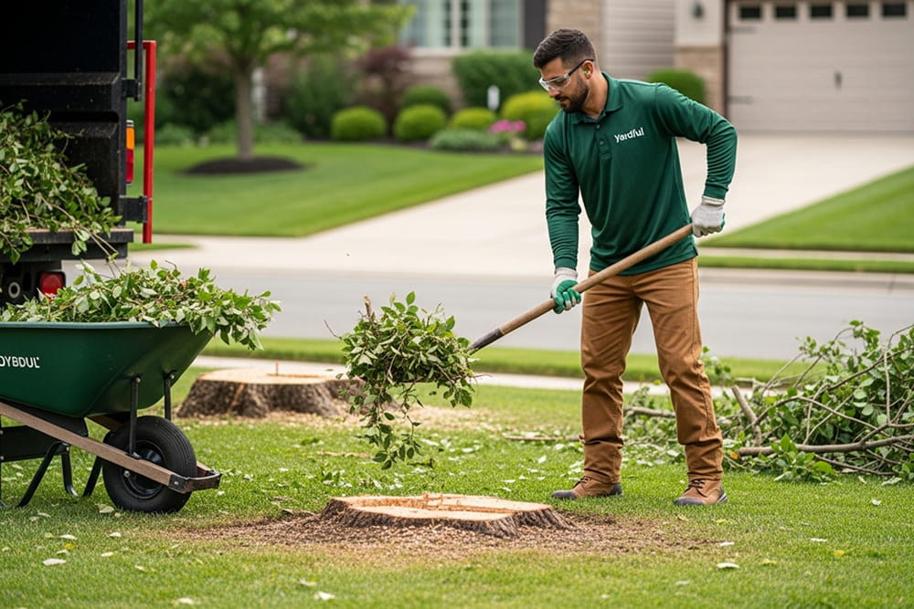 Clean area after tree cut